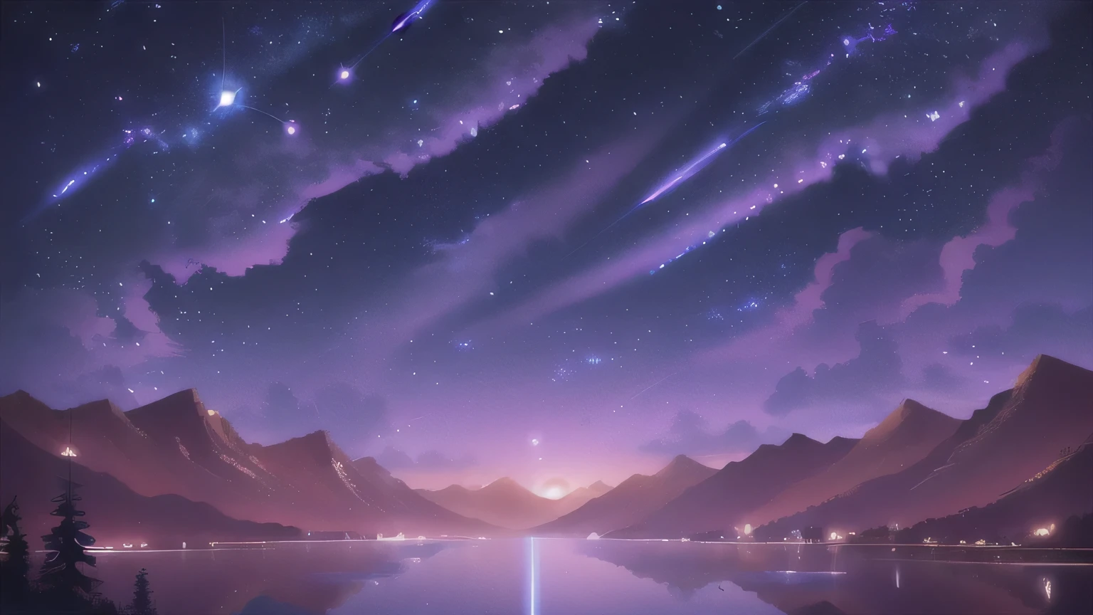Starry Sky over a mountain lake with shining stars, Awesome Wallpapers, Background artwork, Night view, wallpaper 4k, wallpaper 4k, Anime Background, quiet night. Digital Illustration, Starry Sky, Great background, 4k HD illustration wallpaper, Beautiful iPhone Wallpapers, Beautiful Wallpapers, high quality desktop wallpaper, Mobile Phone Wallpaper HD, Starry Sky 8 k, Starry Sky