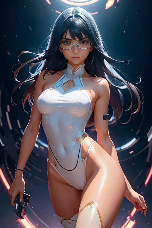 Portrait of {Mia Khalifa}, Action {M-Shaped legs (M-shaped legs)},naked smooth and soft skin, big dreamy eyes, beautiful intricate, symmetrical colored hair, wide anime eyes, soft lighting, detailed face, by makoto shinkai, stanley artgerm lau, wlop, rossdraws, concept art, digital painting, looking at camera