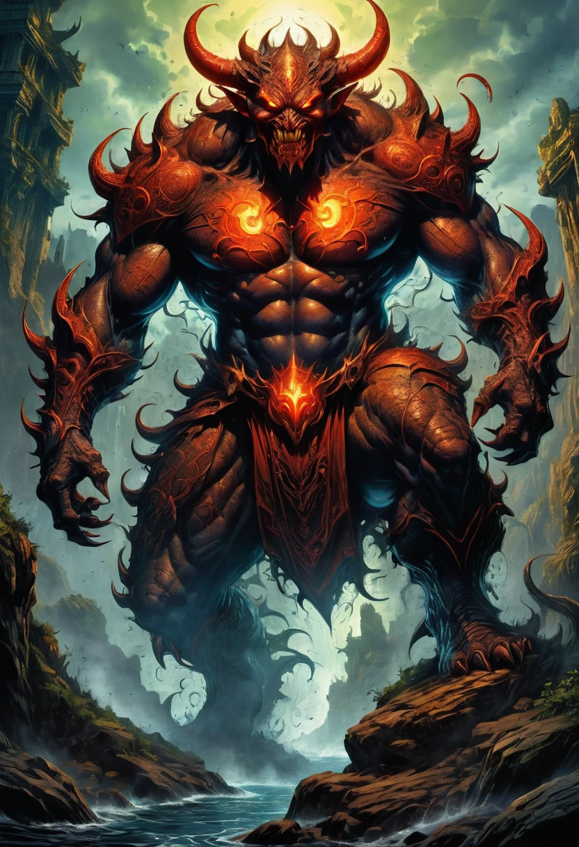 Lava Demon, by Marc Silvestri comic style, best quality, masterpiece, very aesthetic, perfect composition, intricate details, ultra-detailed