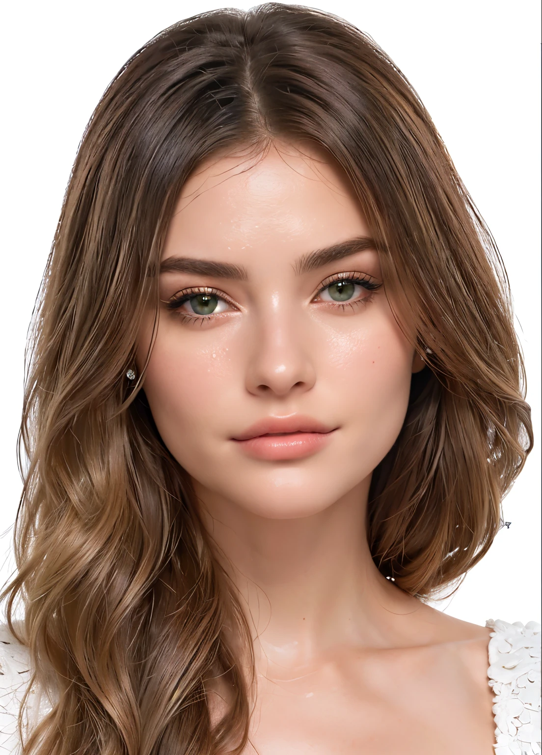 um close up de uma mulher com cabelos longos e olhos verdes, detailed realista face, realista rosto detalhado, highly detailed realista face, real rosto detalhado, detailed and realista face, realista beautiful face, realista and rosto detalhado, pele brilhante, single realista face, beautiful realista face, realista | rosto detalhado, accurate rosto detalhado, hyperrealista teen, with very highly rosto detalhado