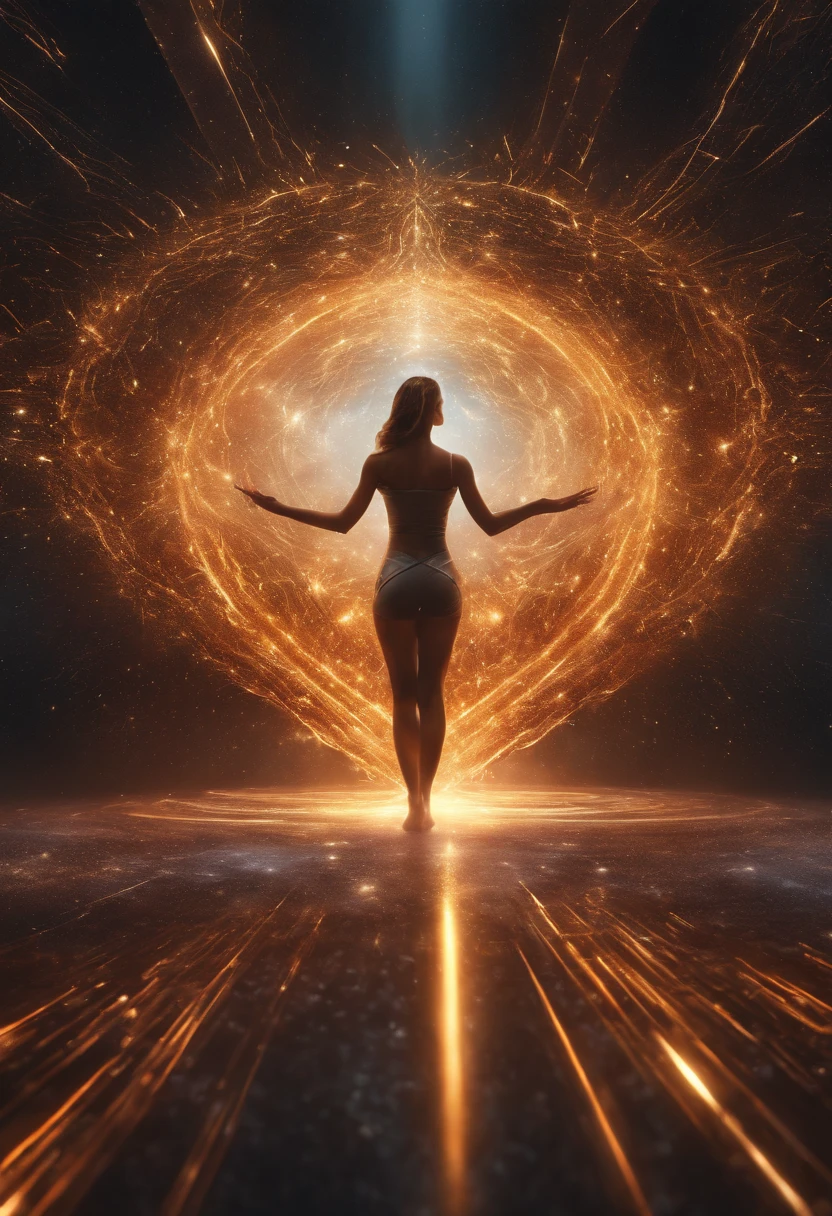 Perfect centralization, Fantastic particles, delight, Standing position, Abstract beauty, centre, Looking at the camera, Facing the camera, nearing perfection, Dynamic, highly detailed, Liso, sharp focus, 8K, A high resolution, illustration