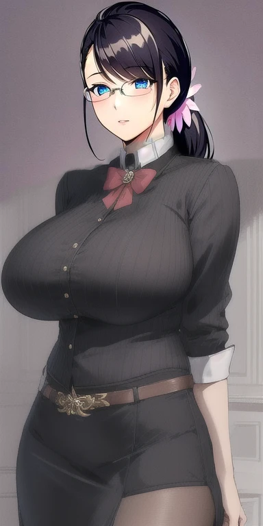 Queen's Blade Weapon Merchant Katrea, Huge breasts, Cleavage,permanent, Solitary, Skirt suit, , low_Ponytail, masterpiece, best quality, Delicate face, Delicate eyes, high resolution,((Awkward, blush, charming, Close your eyes, ,with tears in eyes,open mouth, Saliva residue,The hem of the skirt is wet, Brushed,)Huge Breasts:1.5、Low-cut,Cleavage, Wide hips,Thick thighs)The Last Vision, Ultra-high resolution,4K,Super detailed, photography, 8k, HDR, high resolution, absurd:1.2, Kodak Portrait 400, Film Grain, Blurred background, Bokeh:1.2, lens flare, (Energetic_color:1.2),Professional photography