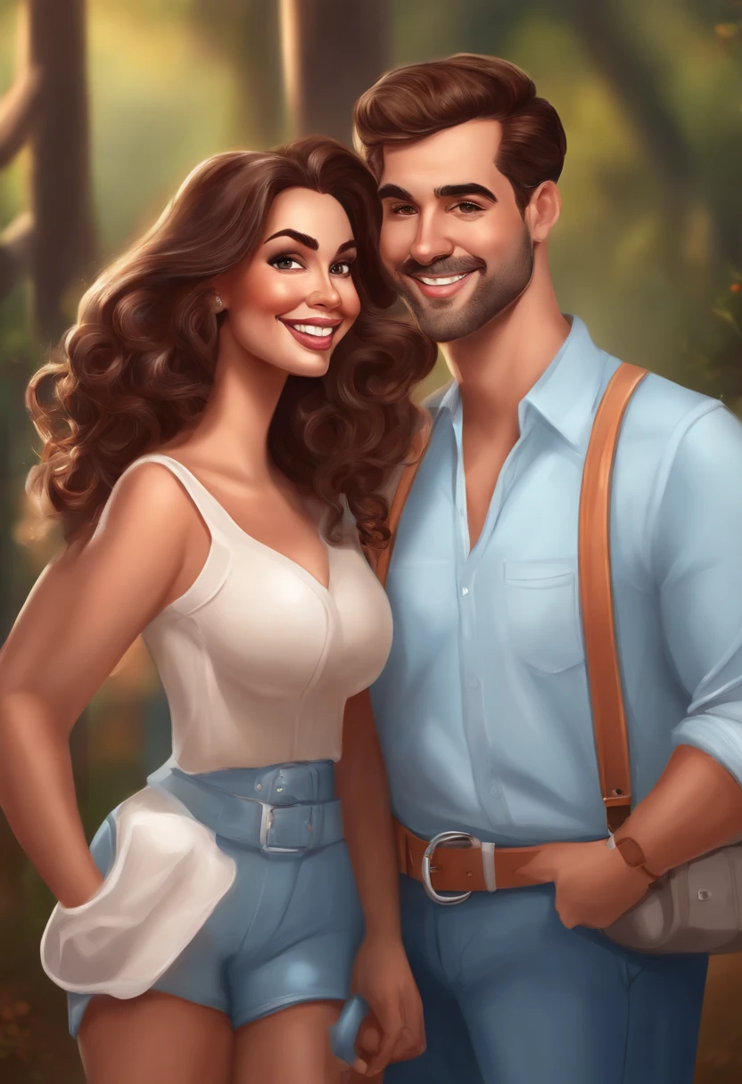 4k, Digital painting, Comic Babes, cartoon couple holding a toothbrush and smiling, caricature illustration, CARTOON ARTstyle, cartoon digital art, in cartoon style, cartoon digital painting, CARTOON ART style , digital art cartoon, CARTOON ART, cartoon style, Cartoon style illustration, happy couple, caricature, realistic cartoon, Cartoon digital painting art, caricaturist alarcón, cartoon portrait, caricature