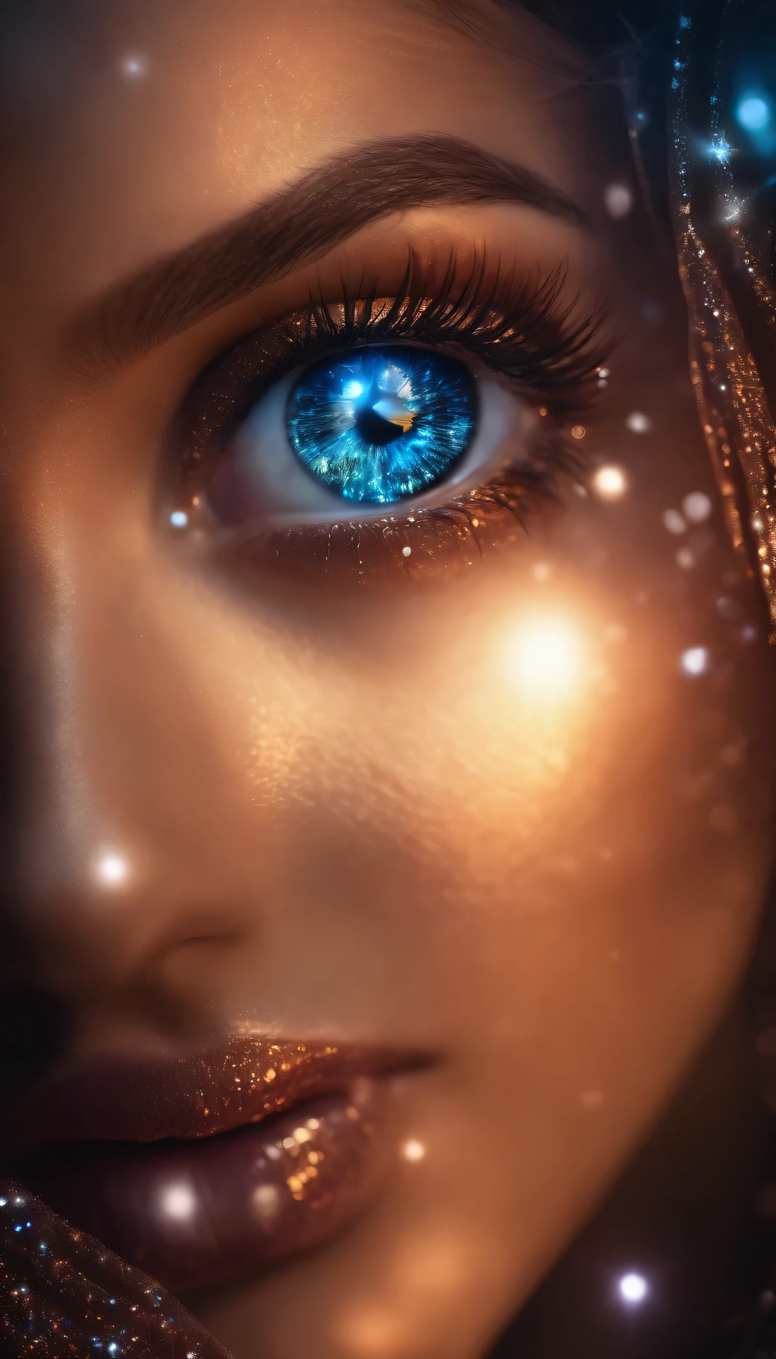 cosmic woman, olhos claros brilhantes, Biomechanicals, estranho, inteligencia virtual, cores muito brilhantes, light particles, com luz brilhante, Mshiff, Arte do papel de parede, Papel de parede UHD holograma, small lips, beautiful smile