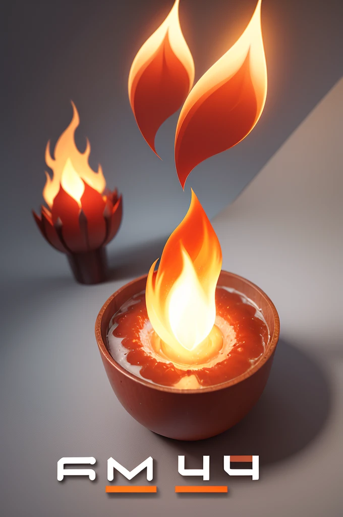 a flame, as a logotip, in 2d