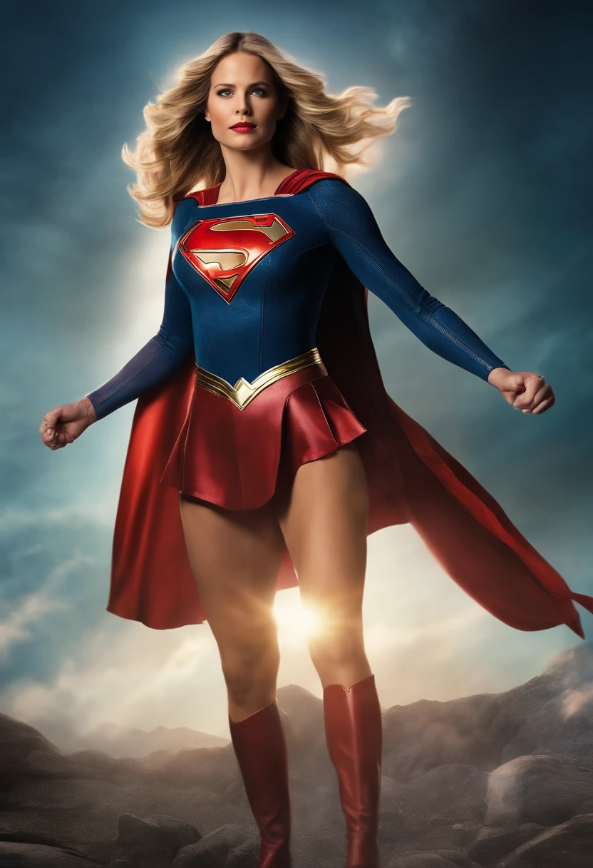 SUPERGIRL ANOS 20 pose de lucha