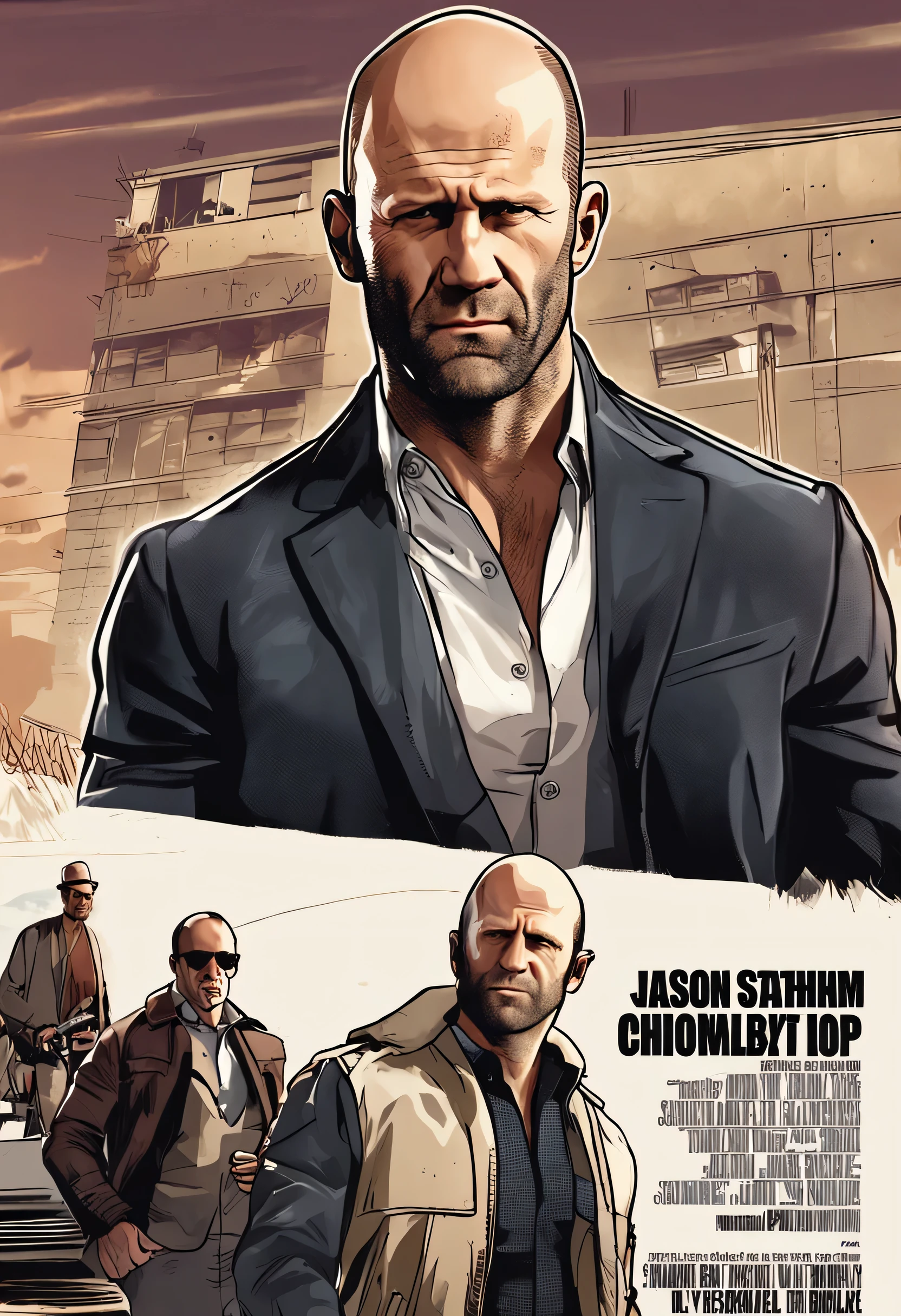 1Jason Statham、Maximum quality、Qualidade de imagem superior、A parte superior do corpo