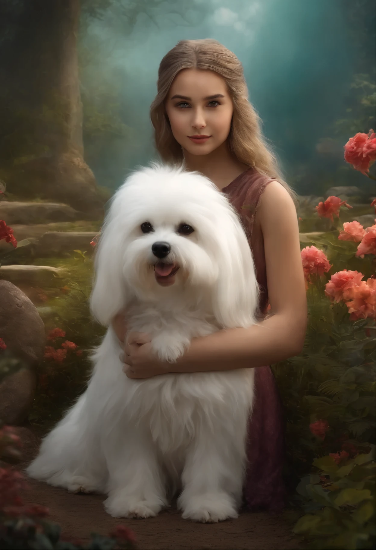 in a magical land, lived a girl named Lily and her fluffy white Maltese dog, Bella, along with animal friends, faced Grizzle's tricks.