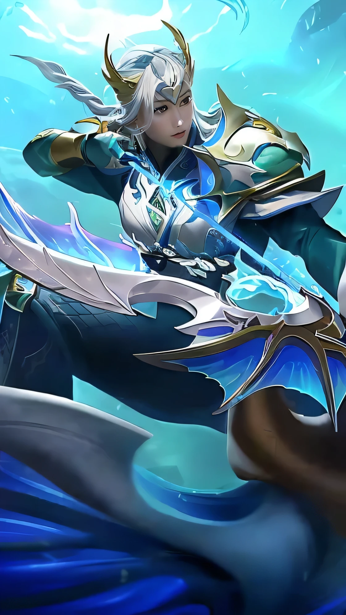 arafed image of a woman with a sword and a sword, mobile wallpaper, zhao yun, official splash art, heise jinyao, phone wallpaper, splash art, inspired by Huang Shen, keqing from genshin impact, zenra taliyah, inspired by Shen Zhou, phone background, queen of the sea mu yanling, wallpaper mobile