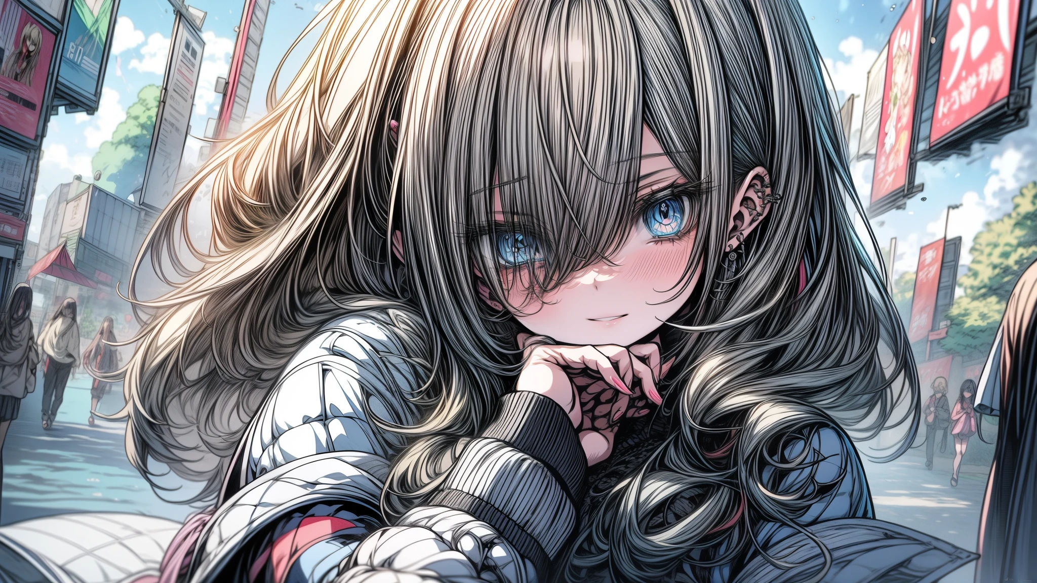 Chica anime con ojos azules y vestido blanco sosteniendo un cristal azul., arte de anime digital detallado, estilo anime 4k, Fondo de pantalla de arte anime 4K, Fondo de pantalla de arte anime 4k, arte de anime detallado, fondo de pantalla de arte anime 8 k, hermoso retrato animado, arte de anime detalladowork, hermoso arte animework, hermoso arte anime, retrato detallado de chica anime, Fondo de pantalla animado 4K