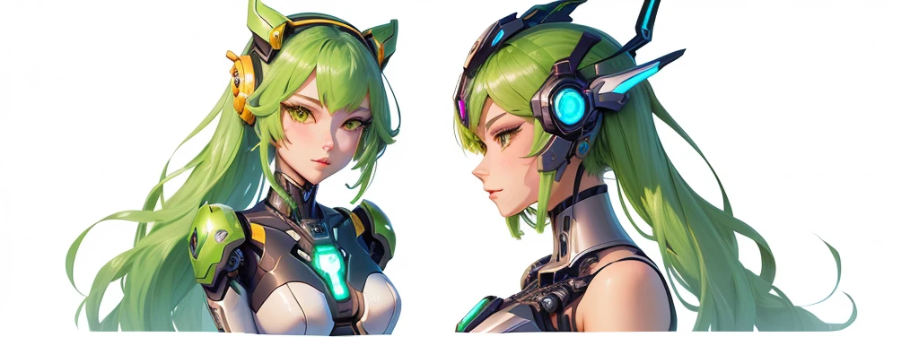 cartoon illustration of a woman with a futuristic headdress and a plant, simple futurist cyborg empress, cyborg merchant girl, cute cyborg girl, anime cyborg, biomechanical oppai, portrait of rung, robot mecha female dragon head, waifu, cybernetic head, cyborg merchant woman, inspired by Ai-Mitsu, cyborg - girl, android heroine