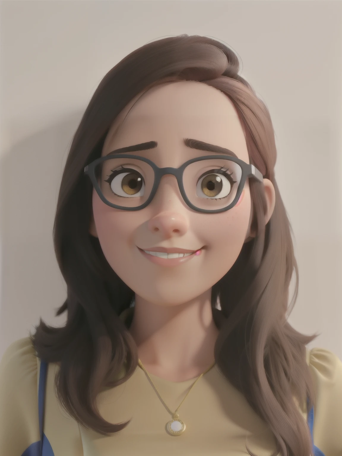 mulher morena clara, estilo pixar, alta qualidade, melhor qualidade