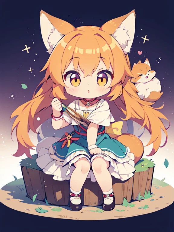 Obra maestra, mejor calidad, chibi fox caballero girl VS chibi caballero fox girl, chibi caballero fox girl, personaje chibi, caballero,