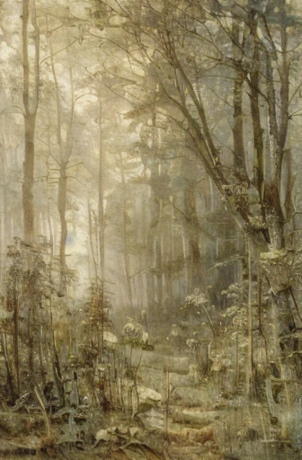 painting of a wooded scene with a stream and a waterfall, tonalism painting, painting of a forest, tonalism, tonalism style, forest scene, pictorialism, tonalism!, forest landscape, tonalism illustration, swirling scene in forest, australian tonalism, forest clearing landscape, inspired by J. Alden Weir, 1 8 0 0's