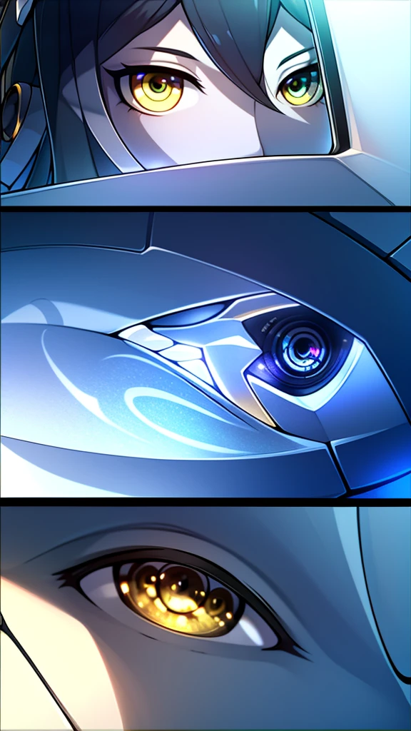 sela, black hair, long hair, yellow eyes, white pharmacist coat, small breast, futuristic, body close up, no face focus, visual novel cg style, BREAK looking at viewer, BREAK (masterpiece:1.2), best quality, high resolution, unity' 8k wallpaper, (illustration:0.8), (beautiful detailed eyes:1.6), extremely detailed face, perfect lighting, extremely detailed CG, (perfect hands, perfect anatomy)