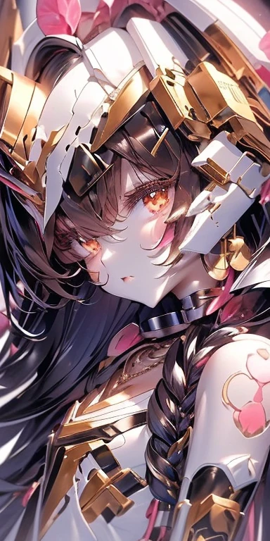 Top quality masterpiece illustrations、Black hair and black eyes、Wearing multiple necklaces、Wearing earrings、 in black and white fancy dress looking up、Cute and elegant face with long hair in the upward view. The angle of the lower body is fair.、More hair details、