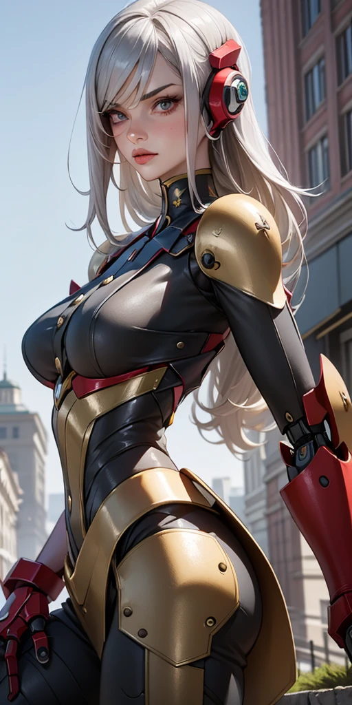 There is a woman in a robot suit posing next to an ancient building, Beautiful white girl half cyborg, Cute cyborg girl, Beautiful girl cyborg, Perfect Robot Girl, Cyborg girl, Young cyborg grady, Beautiful Female Robot, Beautiful robot woman, cyborg girl, perfect cyborg female, porcelain cyborg, Female robot, Beautiful cyborg images