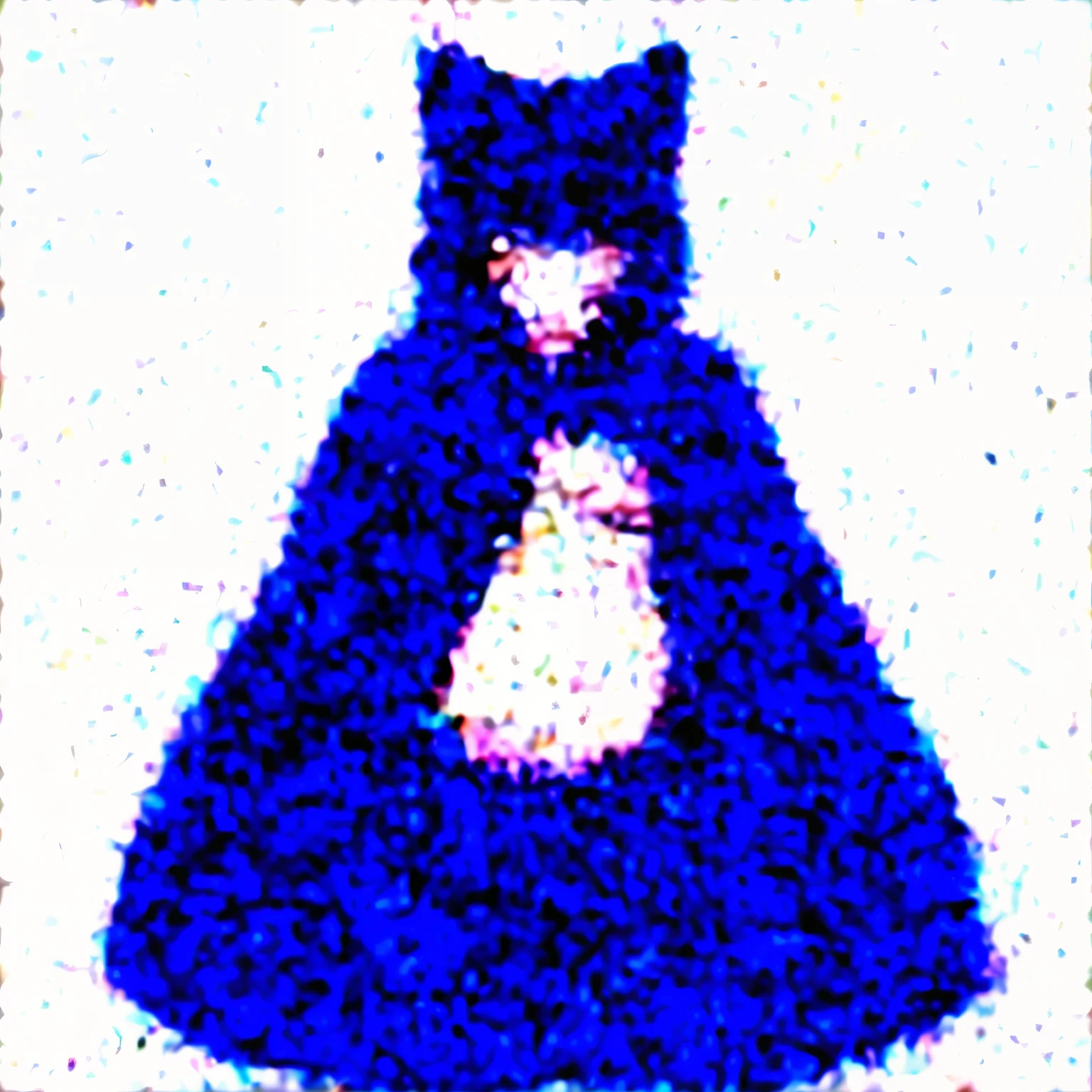 Dark gray wolf with white muzzle that extends to the bottom of the belly,pull oversize bleu a capuche,ripped jeans that are not stuck to the skin, percing a l'oreille gauche,gant blanc,inspired by the anime beastar 