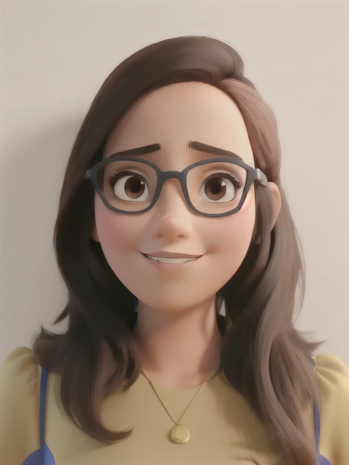 mulher morena clara, estilo pixar, alta qualidade, melhor qualidade