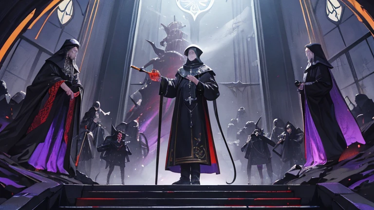 wide-shot, action, Epic Composition, photo of The most high (CthuluBishop:1) of the lovecraftian order of Cthulu