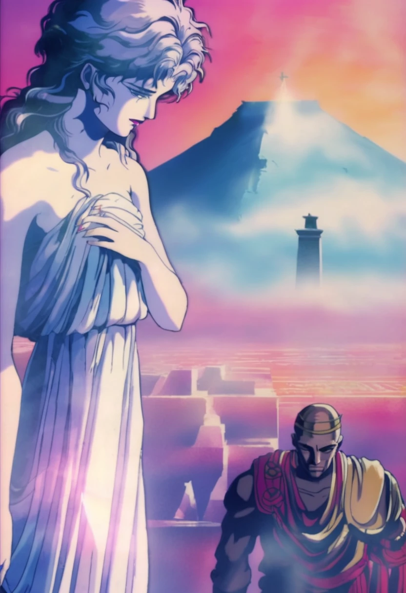 high quality realist authentic res anime vaporwave look piece very detailed with ancient early before early pre Roman latin very mediterranean look appearance having both italian man and woman-couple/lovers in their teens based on archaelogy hd high rez pre roman italy lush very luxuriant vivid bright full of life brilliant colors shades textures designs(masterpiece), withbest quality, expressive eyes, perfect face including all this also accurate to time place period with accurate ancient classical Italian dress/clothing.Accurate/realistic for BC Italy vivid bright vibrant lush luxurian high detailing.