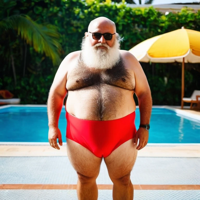 manga style art of In black and white 2d comic book drawing Only plump, chubby, extremely thick thighs, large belly ((((Elderly man with a long beard and bald head Only plump, chubby, extremely thick thighs, large belly, wearing only red or yellow swimming trunks, apenas obeso na foto, homem careca e barba comprida levemente grisalho nos fios, Fotografia centralizado corpo todo na fotografia. Just Morbidly fat, chubby, extremely thick thighs, UFC fighter, Cute elderly, old, beautiful, happy, very long beard, Only plump, chubby, extremely thick, thighs, large belly, wearing only swimming trunks, holding his hand in his swimming trunks,abrindo as pernas de baixo a parir do solo. Sunga molhada transparente. a. Cabelo dourado barba amarelo. Bastante pelos no corpo. Elegant garden setting. Pouco volume na virilha. He is making a selfie with his cell phone . He is sitting on the edge of the pool drinking a Hawaiian drink. Orgy scenario with men. Sexo com homens. Caresses with men . Nacionalidade turco, mexicano, havaiano, espanhol, grego. Low angle photography view of the floor focusing on the model's crotch, bebendo drinks, fumando charuto, sunglasses ))). vibrante, energia alta, detalhado, Iconic, Japanese comic style, manga