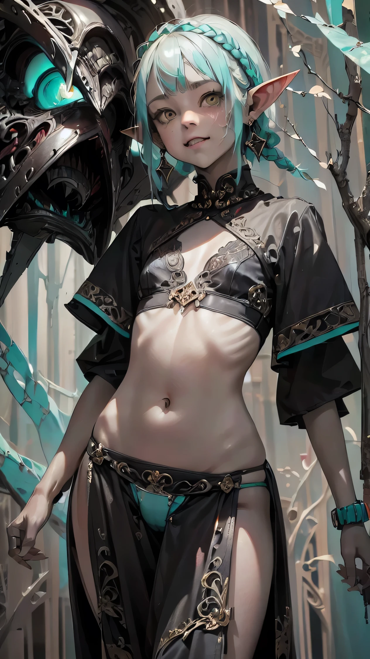 1,(1girl:1.5), very beautiful13-year-old:1.5,teenager,femboy,?????? girl,Female physiognomy,elf,(elf ears), (blonde archer), little boy,(((little girl,girl,kid,kid only,,1boy, famale gender))), ((blonde hair:1.5,short detailed hair,short blonde hair with a braid,braid adorned with white flowers)),(((turquoise_eyes:1.3))),intricate eyes,beautiful detailed eyes,symmetrical eyes,big eyes:1.5,'s ?????,((kid body,a little chubby,good ???????,accurate body proportions,detailed shota body for young boy:1.3,))), Happy,(????), ((silk)),(bandages on his hand, moon earrings),((silk panties)),(tiny bulge on panties),(ornamental bandages on his ????? and arms),(((tramsparent clothes:1.5,intricate outfit,intricate clothes))), (dynamic pose:1.0),embarrassed,(centered,scale to fit dimensions,Rule of thirds), (( huge crystal transparent montain, sun, crystal forest, transparent crystal flowers, kundalini, ancient source energy, universe, galaxy, crystal planet)),scenery:1.25,((intricate scenery)), thick thighs, wide ????,cheeky panties, (Glossy silk ornaments),highres,sharp focus,(ultra detailed,extremely detailed),(photorealistic artwork:1.37),(extremely detailed CG unity 8k wallpaper),(((vibrant colors,vibrant theme))),(intricate),(masterpiece),(best quality),artistic photography,(photography taken by sldr),(intricate background),perfect rendered face,perfect face details,realistic face,photo realistic,analog style,((intricate detail)),(((realism))), (????:0.55), ((????????????, flat stomach, baby face)), (((vibrant colors))),((3d)), (intense colors)