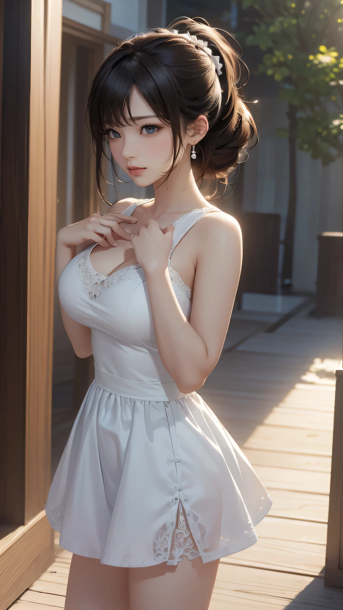 (random cute clothes),(random pose),(Thin type),(large breasts),(random hairstyle),(Highest image quality,(8K),Ultra-realistic,Best Quality,High quality,High Definition,high quality texture,high detailing,Beautiful detailed,fine detailed,extremely details CG,Detailed texture,realistic representation of face,masterpiece,presence)