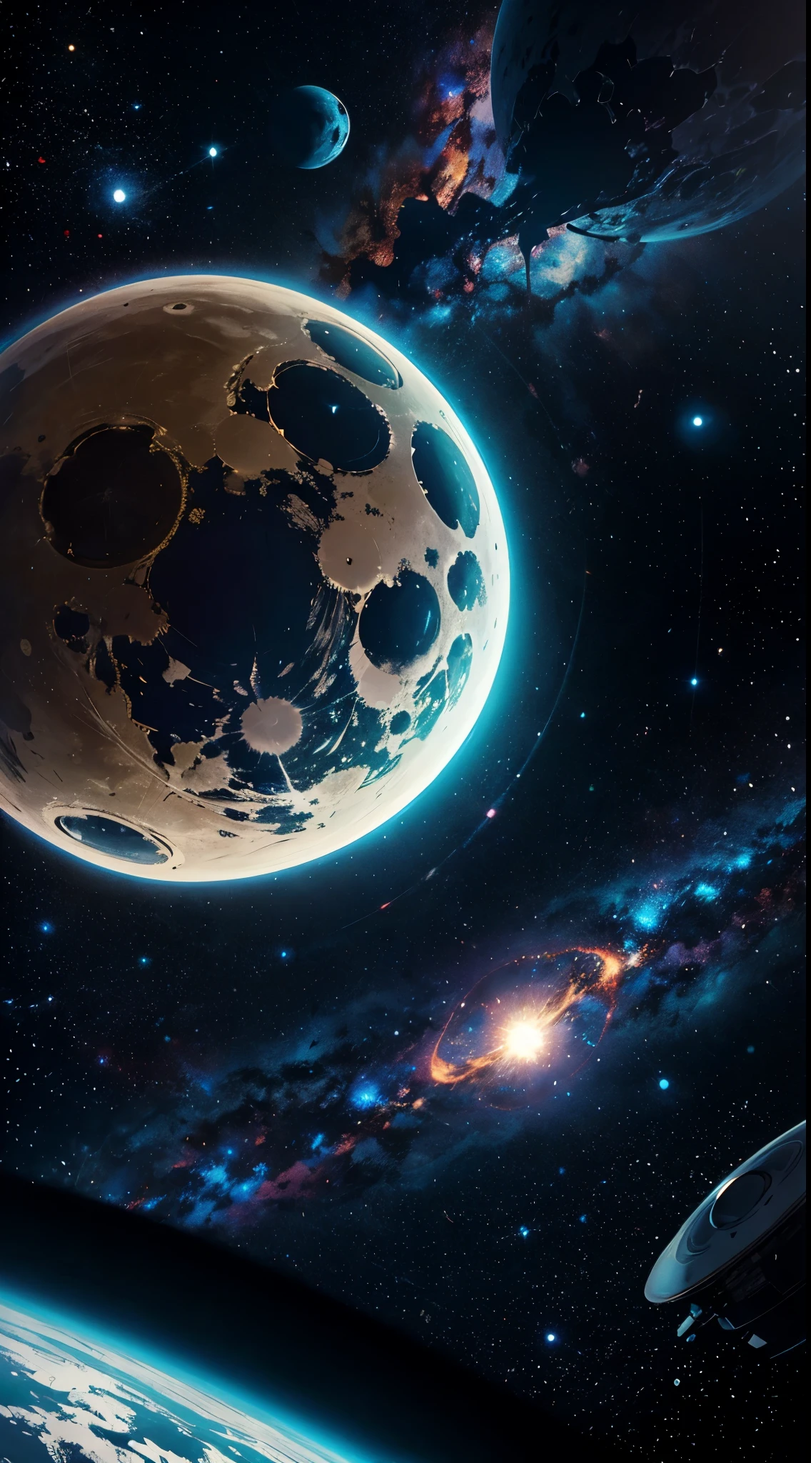 kosmisch horror, hyperfilmisches Kunstwerk eines Astronauten auf einem fremden Planeten, dramatische Farben, beautiful lighting, extreme Beschattung, Epos, Atemberaubend, Lichtstrahlen, Abonnieren, badass, kosmisch, Sternenstaubwind, eine seltsame Landschaft, Tiefe, tolle Komposition,surrealer Himmel, Fluch, Lange Exposition