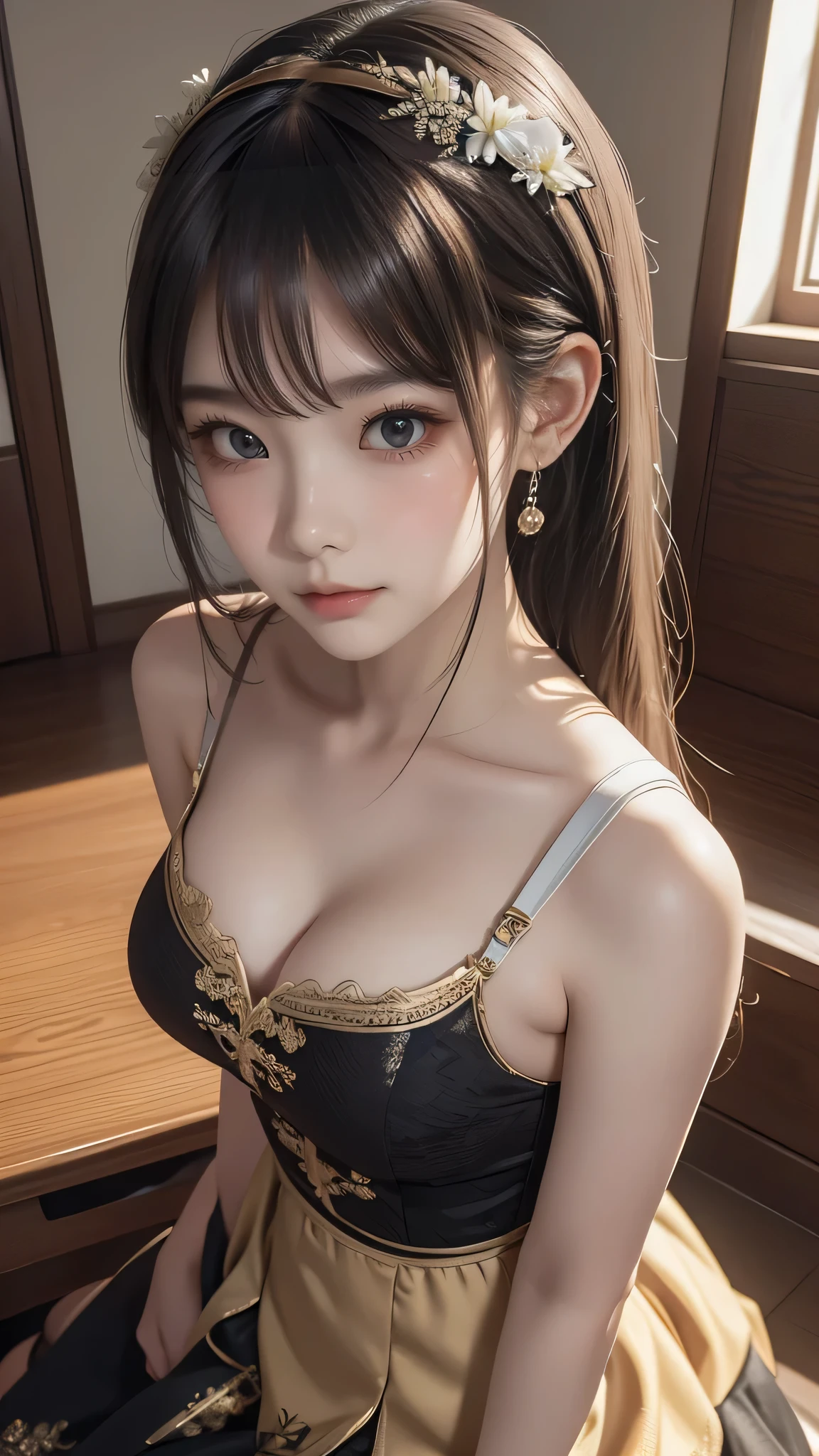 (random cute clothes),(random pose),(Thin type),(large breasts),(random hairstyle),(Highest image quality,(8K),Ultra-realistic,Best Quality,High quality,High Definition,high quality texture,high detailing,Beautiful detailed,fine detailed,extremely details CG,Detailed texture,realistic representation of face,masterpiece,presence)