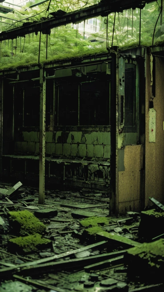 subway,moss,Showa,Collapse,Devastation,Inside the ruins,Glasses,Women,adventure,Black and White,