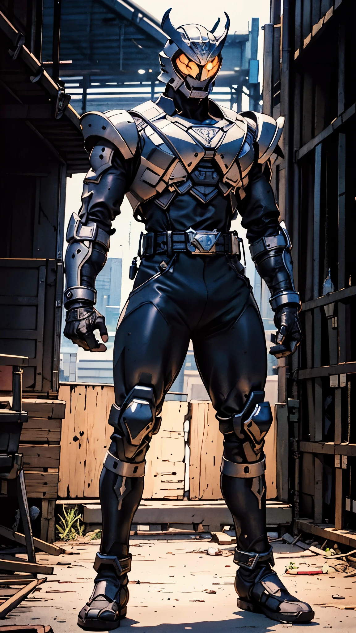 A man wearing a full-face helmet, a fantasy-style biomecha armored combat suit, green eyes, a composite layered chest armor, fully enclosed shoulder guards, matching arm and leg guards, the belt is adorned with dragon claw grasping orbs, primarily black with red accents, the design balances heavy with agility, a high-tech biological armor, concept inspired by dragons, stands on the skyscraper of a futuristic high-tech city, this character embodies a finely crafted fantasy-surreal style armored hero in anime style, exquisite and mature manga art style, ((male:1.5)), metallic, real texture material, dramatic, high definition, best quality, highres, ultra-detailed, ultra-fine painting, extremely delicate, professional, perfect body proportions, golden ratio, anatomically correct, symmetrical face, extremely detailed eyes and face, high quality eyes, creativity, RAW photo, UHD, 32k, Natural light, cinematic lighting, masterpiece-anatomy-perfect, masterpiece:1.5