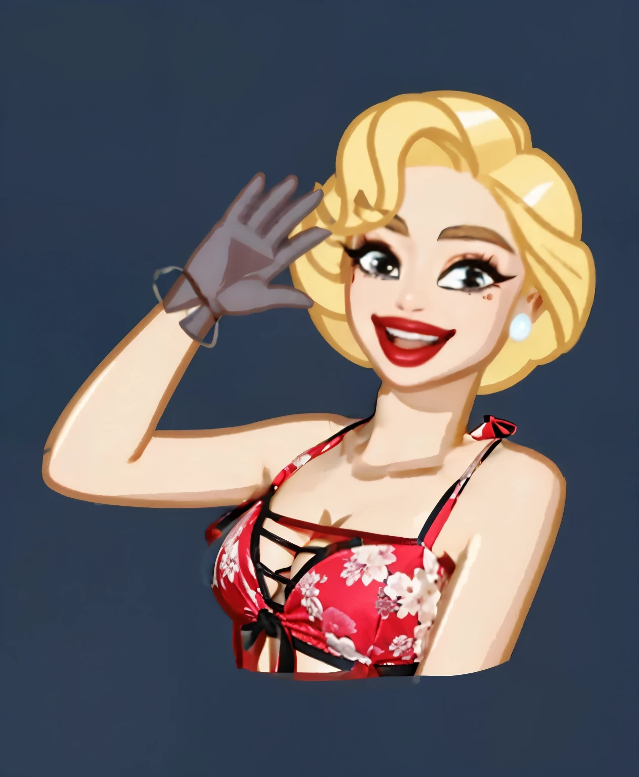 Retira el vestido, cambialo por un bikini muy delgado, , tetas definidas, tetas de calidad, mano exactamente igual, mano sin modificaciones, rostro exactamente igual, rostro sin modificaciones, cara igual
