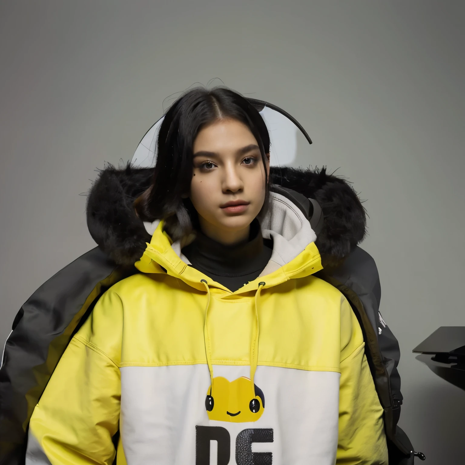 Create a profile picture for the YouTube channel 'David42' centered around modern street style and drip, targeting today's generation. Utilize dark colors such as black, grey, and yellow to establish a cool, contemporary ambiance. Incorporate elements related to gaming to reflect the channel's content and capture the interest of viewers. However, no human being or humanoid figure should be depicted; instead, use symbolic or abstract elements to represent the gaming content of the channel."