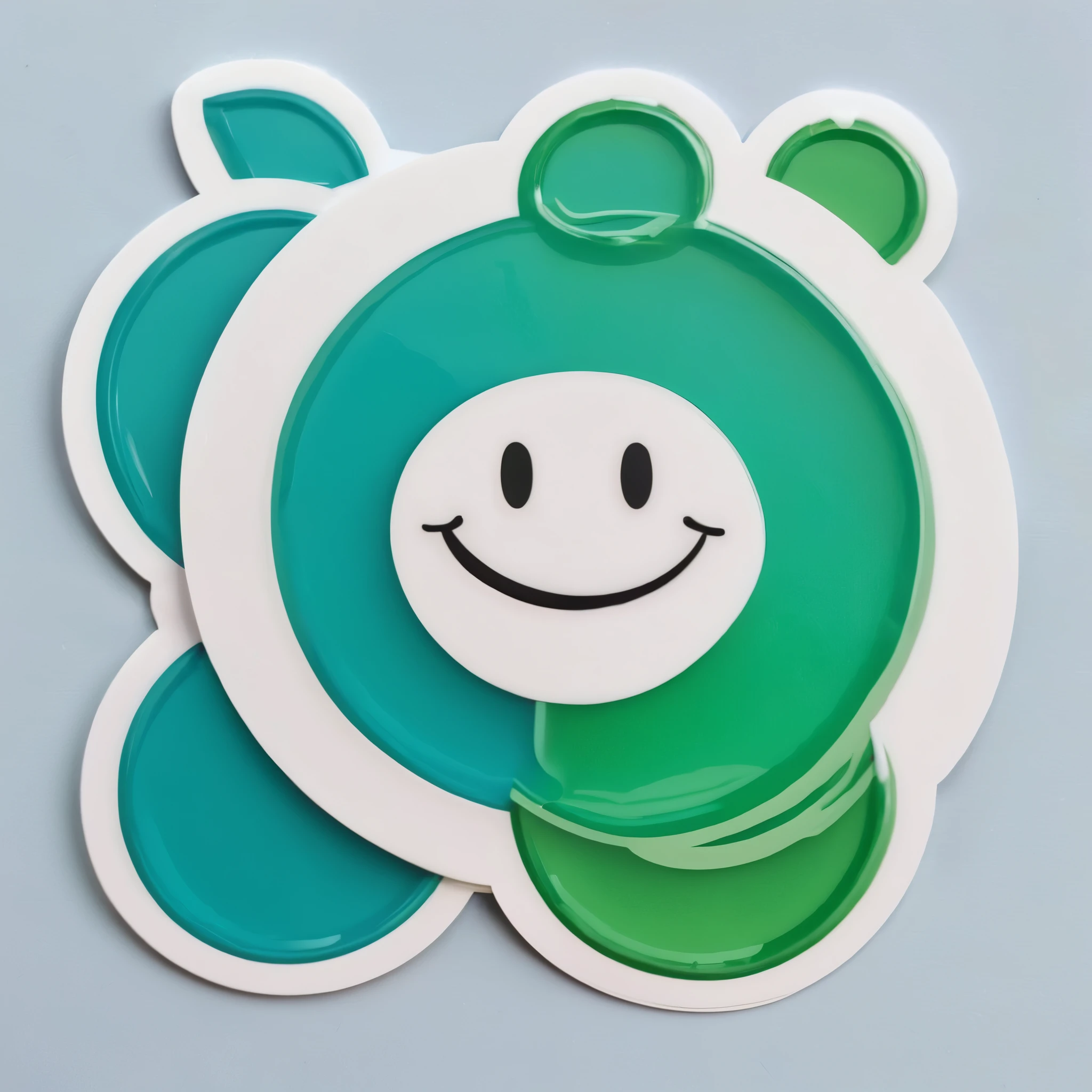 Sticker 3d smile Three boll blue white green
