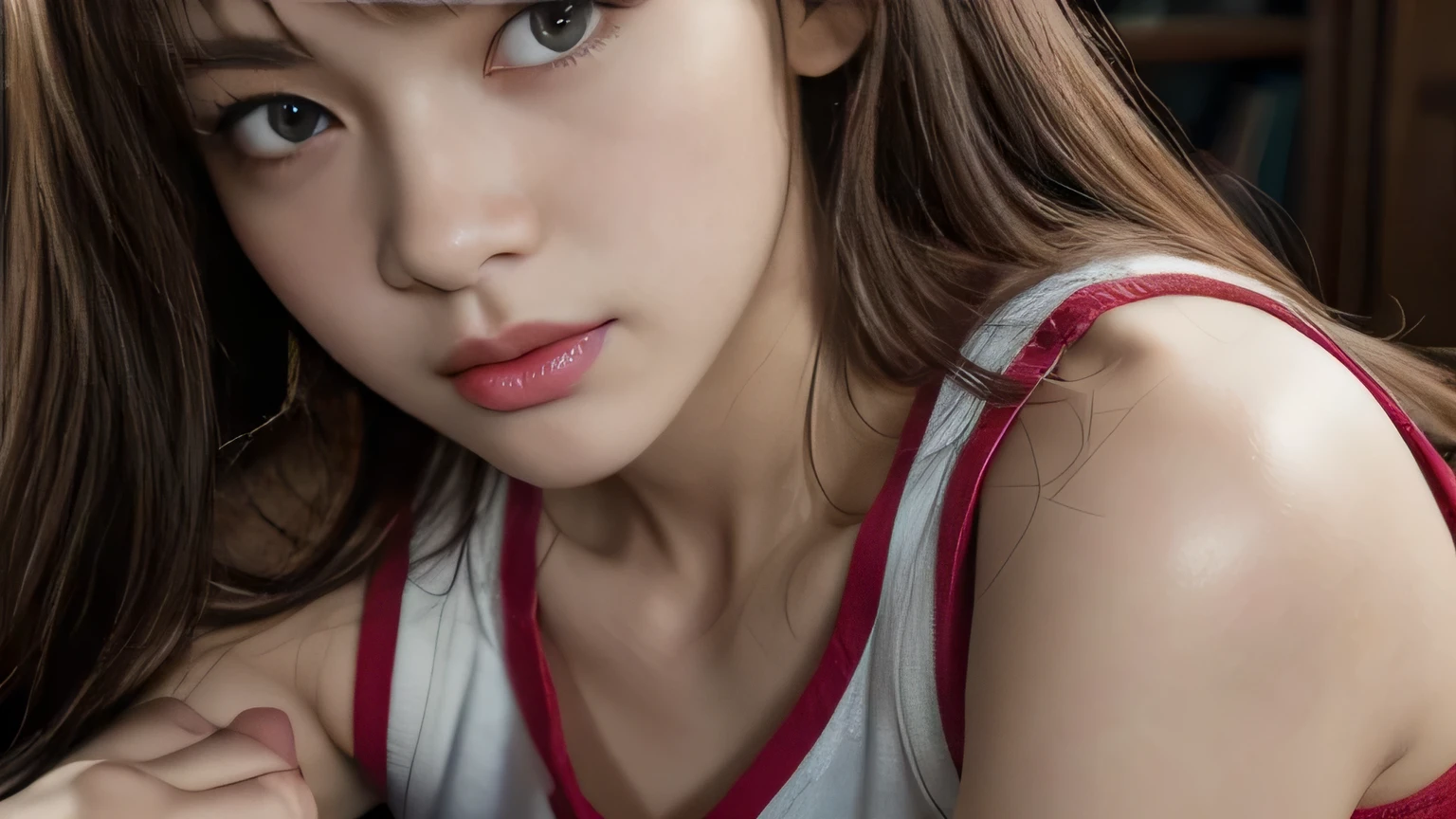 highest quality, masterpiece, Ultra-high resolution, (Realistic:1.4), RAW Photos, 32K Portrait, Very detailed, Cowboy Shot, Dynamic pose,
One girl, 16 years old, The most famous Japanese idol、Butt、Japan's most popular cheerleader, Wearing only a red, sleeveless cheerleader uniform, An innocent smile, View your viewers, Butt facing up,
Very cute face, Stunningly beautiful big black eyes, Very beautiful hair, Very beautiful lips, Very beautiful skin, Very beautiful breasts, Very beautiful body, Very beautiful arms, Five perfect fingers, Very beautiful butt, Very beautiful thighs,
Detailed face, Fine grain, Detailed Hair, Detailed lips, Detailed Skin, Detailed body, Detailed Weapons, Detailed five fingers, Detailed red sleeveless cheerleader uniform, Detailed hips, Thigh details