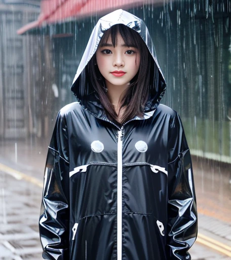 software, 1人のgirl, Focus Only、heavy rain、soaked、It's okay if your hair gets wet from the rain、Clothes are wet from rain、girl、Sad face、、