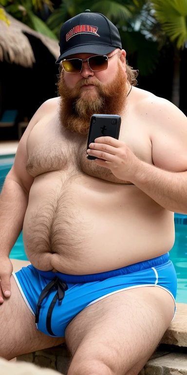Roy Nelson UFC fighter Cute old man beautiful old man very long beard Only plump chubby thighs extremely thick large belly wearing only swim trunks holds hand in His swim trunks. Cabelo dourado barba amarelo. Bastante pelos no corpo. Elegant garden setting. Pouco volume na virilha. He is making a selfie with his cell phone . He is sitting on the edge of the pool drinking a Hawaiian drink. Orgy scenario with men. Sexo com homens. Caresses with men . Nacionalidade turco, mexicano, havaiano, espanhol, grego.Only plump, chubby, extremely thick thighs, large belly, wearing only red swim trunks, Homem velho 56 anos tem uma barba Grande levemente grisalho, he is working inside a cafeteria preparing hamburgers, serving burger to customer. He is holding a plate with a burger and fries in his hands. He wears glasses.