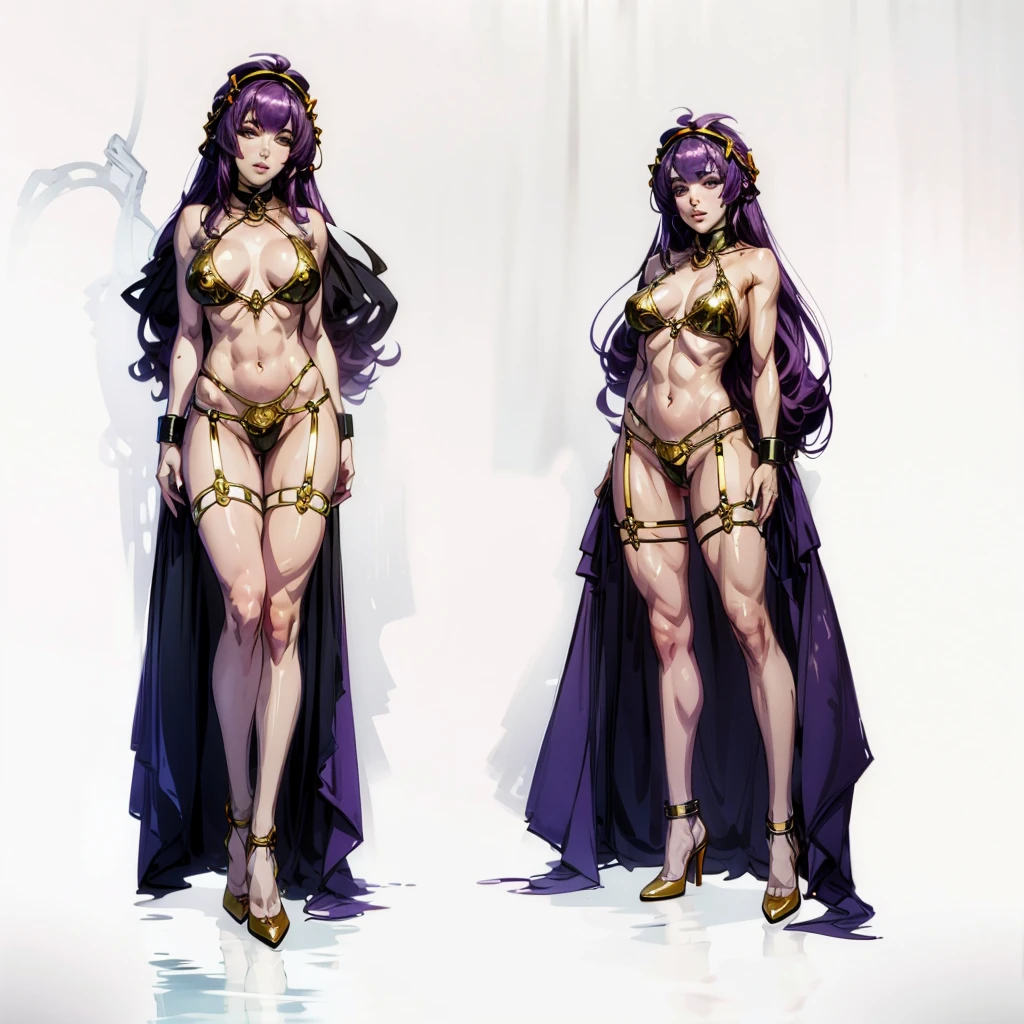 Sherry purple hair. A girl handcuffed and bound in chains, full body view, hands on glass breasts on glass ass on glass window fog water drop