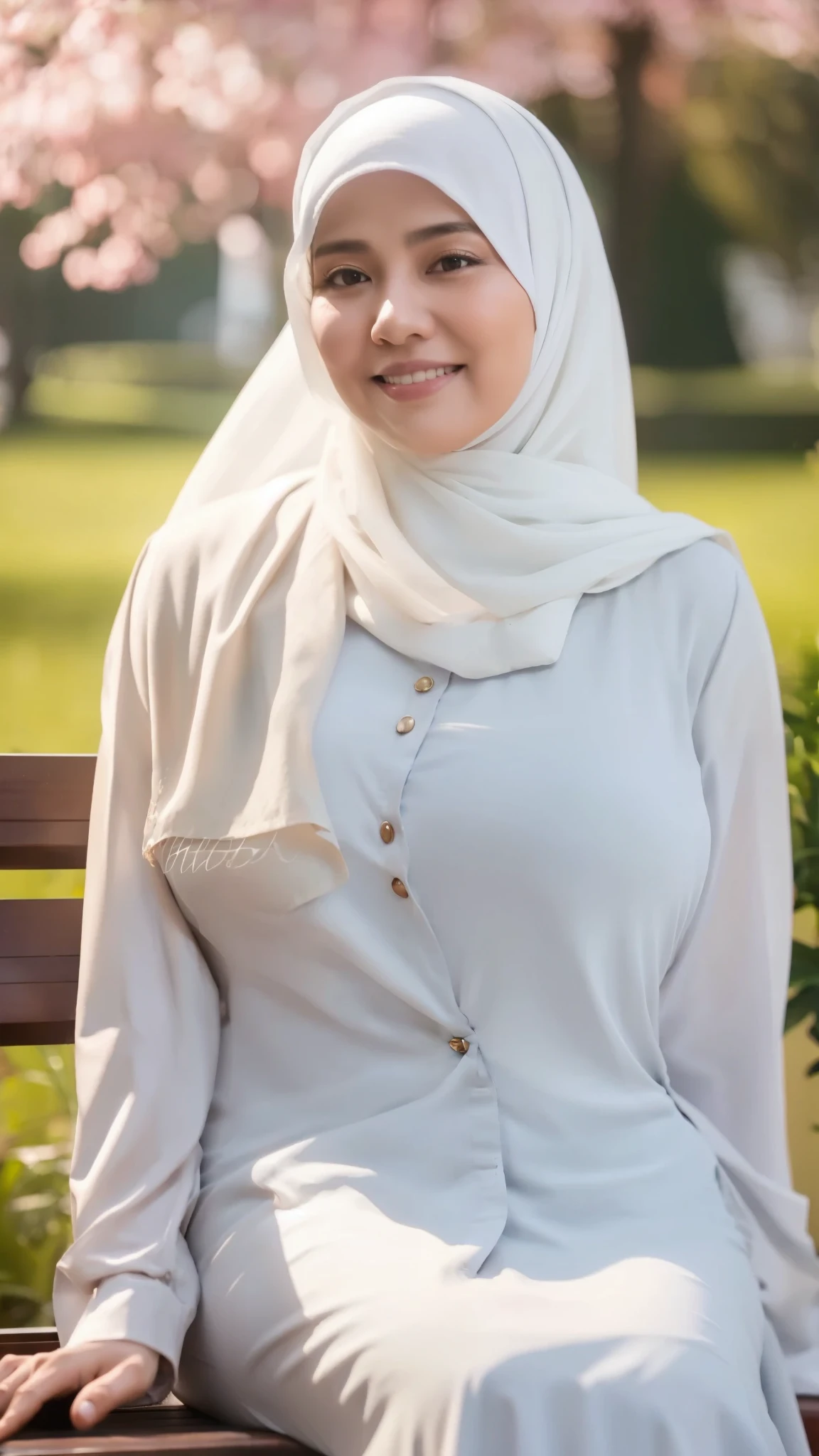 50 years Old, Hijab Indonesian mature woman, Big Tits : 66.9, Gamis, Breast out from her clothes : 1.9, at doctor office, Dark light, at Nighttime