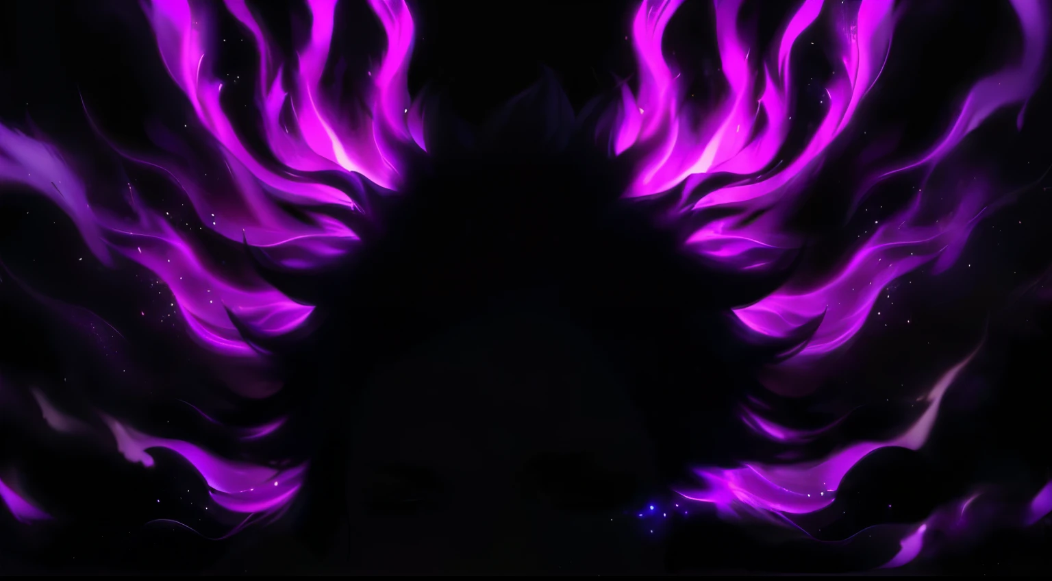 fogo roxo flames are glowing in the dark with a black background, fogo roxo powers fire swirling, aura negra brilhante, fundo brilhante roxo escuro, fogo roxo around magic arena, fogo roxo, aura roxa, aura de poder brilhante escuro inverso, Roxo brilhante