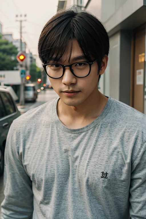 Korean man with glasses