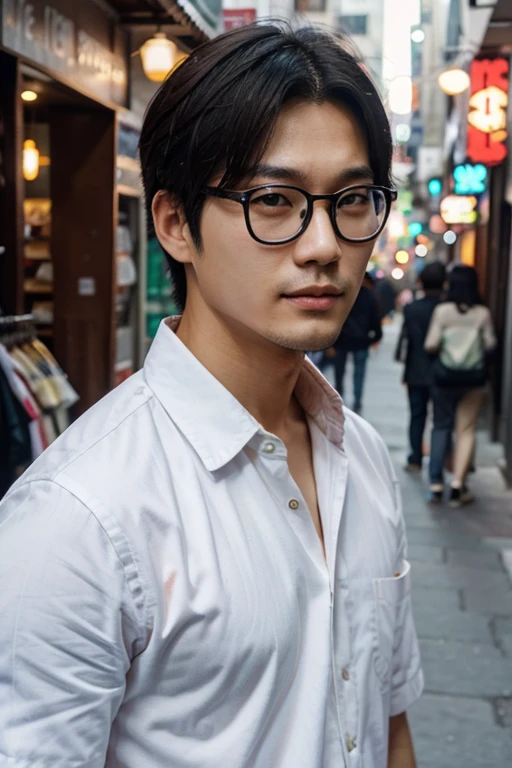 Korean man with glasses