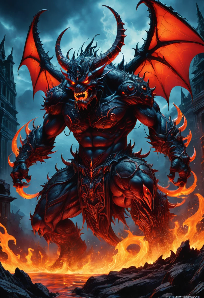 Lava Demon, by Todd McFarlane comic style, best quality, masterpiece, very aesthetic, perfect composition, intricate details, ultra-detailed