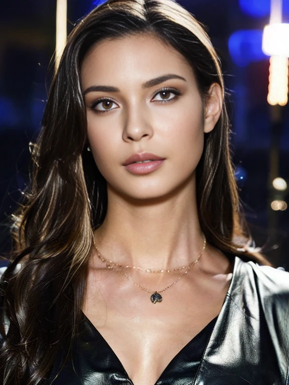 RAW, Masterpiece, Ultra Fine Photo,, Best Quality, Ultra High Resolution, Photorealistic, Sunlight, Full Body Portrait, Stunningly Beautiful,, Dynamic Poses, Delicate Face, Vibrant Eyes, (Side View) , she wears half-opened ripped unbuttoned man's gray shirt , sitting on a leather sofa, very detailed background, detailed face, detailed tidy background, gorgeous, Milky white skin, high detailed skin texture , realistic skin detail, visible pores, sharp focus, expose cleavage , showing armpits , ultra high quality, masterpiece ,in a future utopia modern night club , seen from below, translucent, night time , night life atmosphere