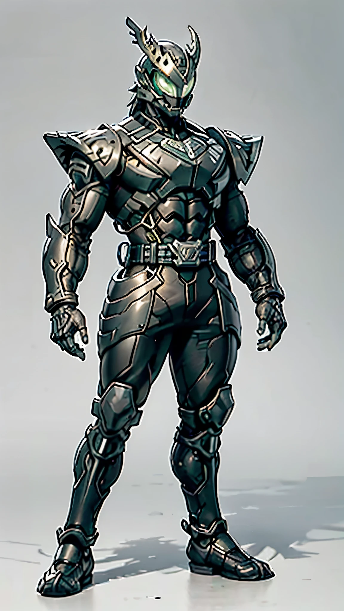 A man wearing a full-face helmet, a fantasy-style biomecha armored combat suit, green eyes, a composite layered chest armor, fully enclosed shoulder guards, matching arm and leg guards, the belt is adorned with dragon claw grasping orbs, primarily black with red accents, the design balances heavy with agility, a high-tech biological armor, concept inspired by dragons, stands on the skyscraper of a futuristic high-tech city, this character embodies a finely crafted fantasy-surreal style armored hero in anime style, exquisite and mature manga art style, ((male:1.5)), metallic, real texture material, dramatic, high definition, best quality, highres, ultra-detailed, ultra-fine painting, extremely delicate, professional, perfect body proportions, golden ratio, anatomically correct, symmetrical face, extremely detailed eyes and face, high quality eyes, creativity, RAW photo, UHD, 32k, Natural light, cinematic lighting, masterpiece-anatomy-perfect, masterpiece:1.5