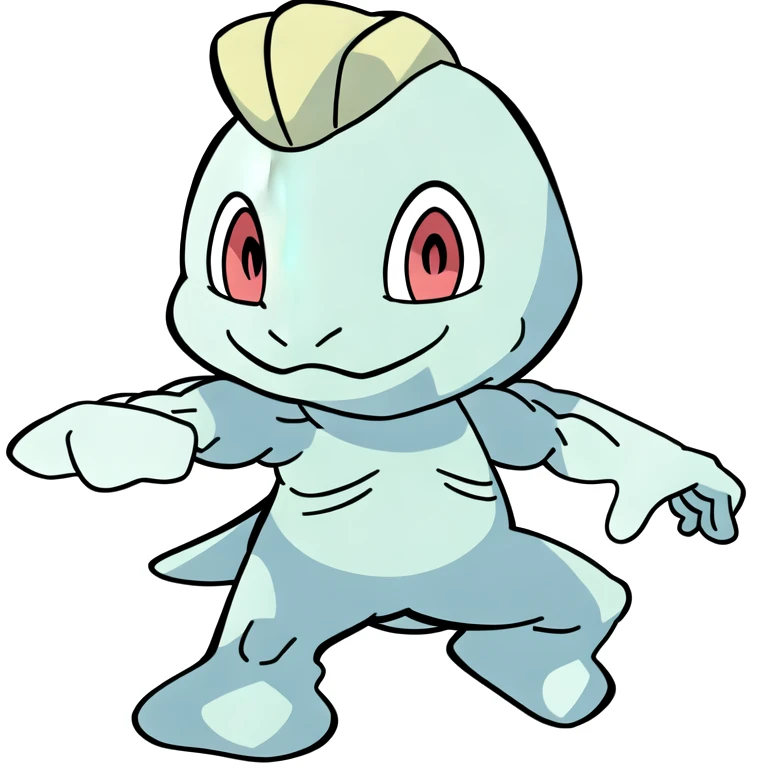(masterpiece, best quality:1.2,simple background,white back ground),machop \(pokemon\),pokemon \(creature\),full body,no humans,red eyes,closed mouth,