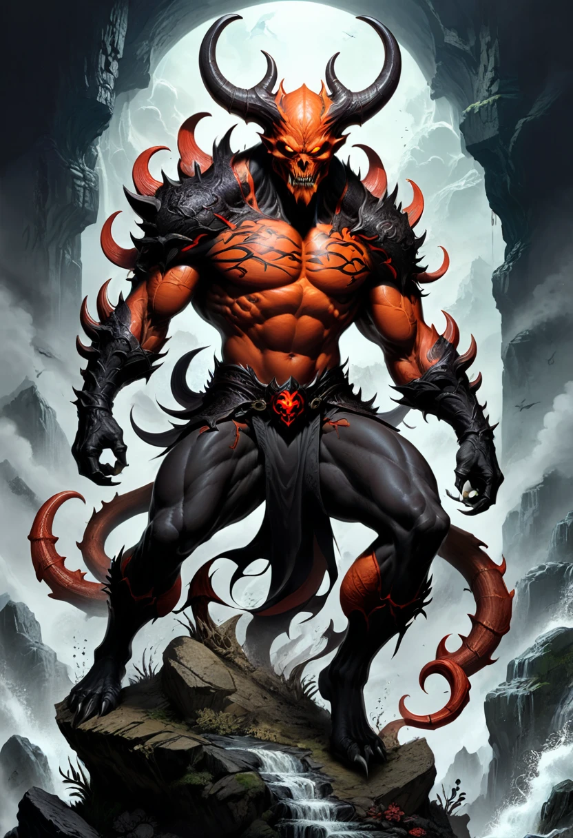 Lava Demon, (masterpiece, best quality, Professional, perfect composition, very aesthetic, absurdres, ultra-detailed, intricate details:1.3), by Todd McFarlane