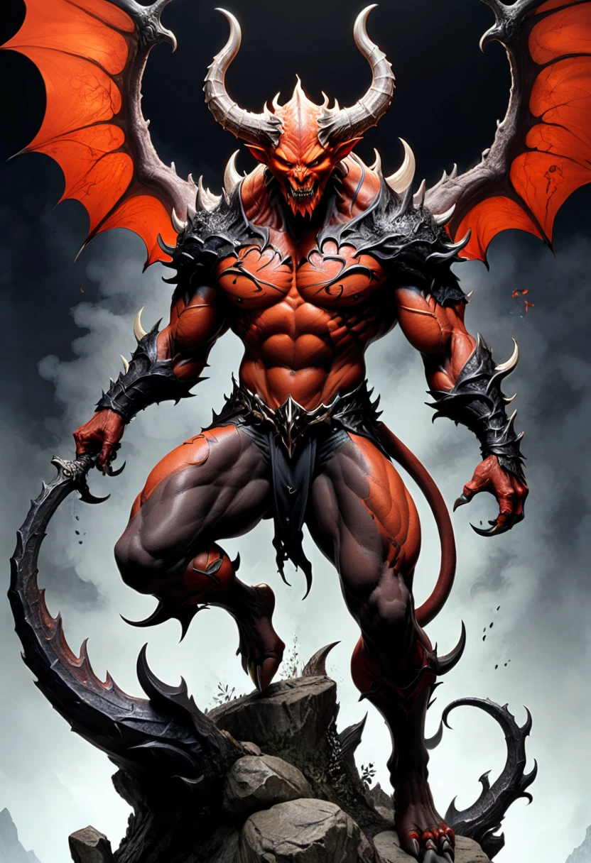 Lava Demon, (masterpiece, best quality, Professional, perfect composition, very aesthetic, absurdres, ultra-detailed, intricate details:1.3), by Todd McFarlane