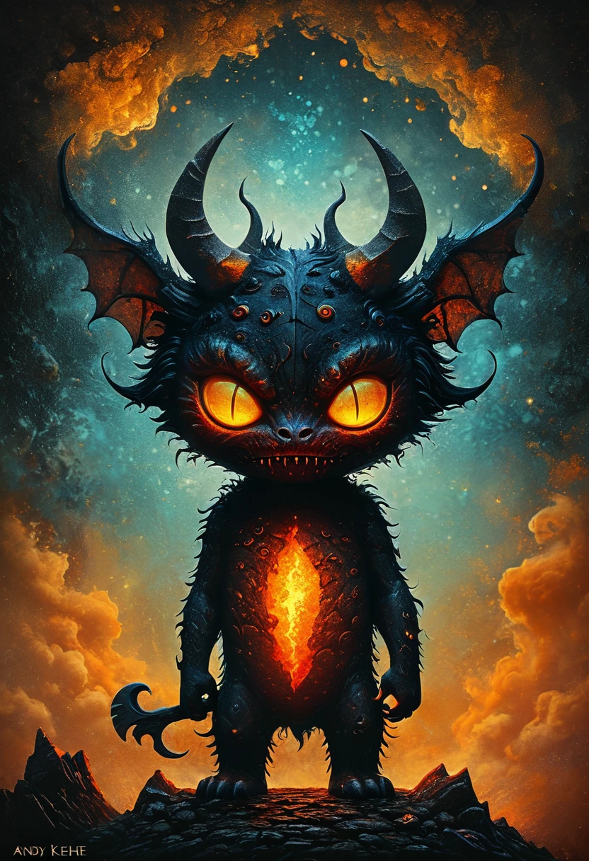 Lava Demon, by Andy Kehoe, best quality, masterpiece, very aesthetic, perfect composition, intricate details, ultra-detailed